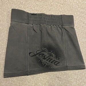 Joshua Perets - Y2K Grey Cotton Stretch Mini Skirt - Size L